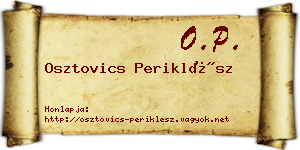Osztovics Periklész névjegykártya